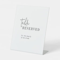 Modern Chic Black and White Table Reserved Sign | Zazzle