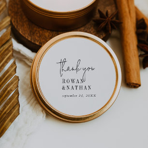 Modern Chic Black and White Thank You Stickers