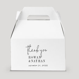 Modern Chic Black and White Thank You Wedding Favor Boxes