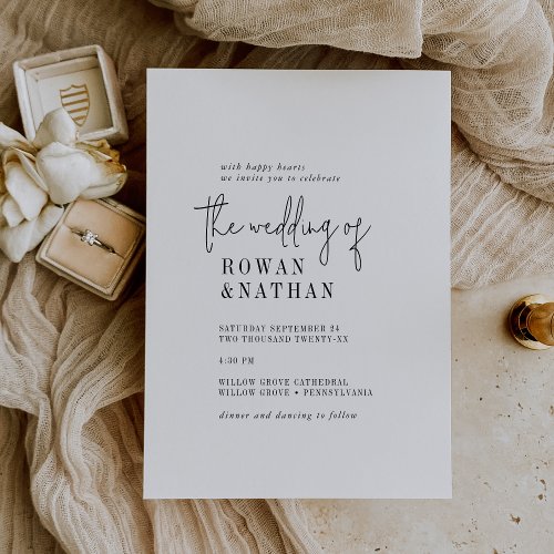 Modern Chic Black and White The Wedding Of Invitation