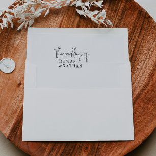 Modern Chic Black and White Wedding Envelope Liner