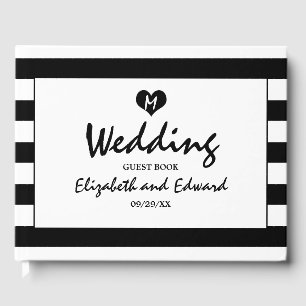 Modern Chic Black and White Wedding Guest Book