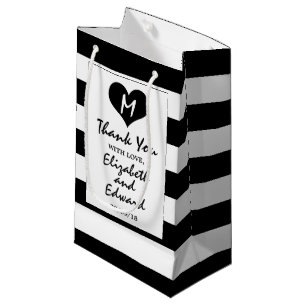 Modern Chic Black and White Wedding Small Gift Bag