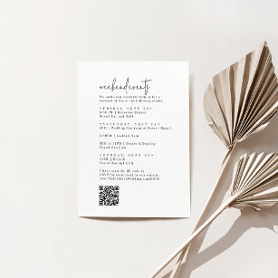 Modern Chic Black and White Wedding Weekend Events Enclosure Card
