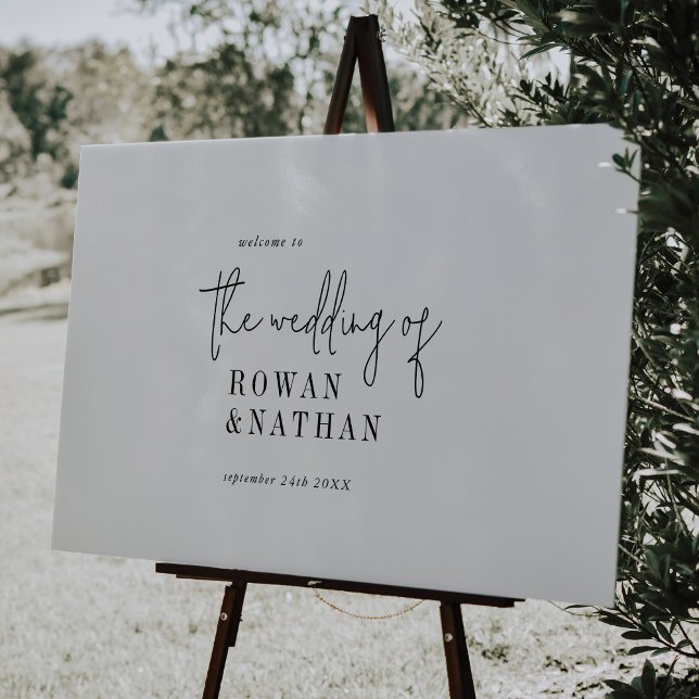 Modern Chic Black and White Wedding Welcome Foam Board (Creator Uploaded)
