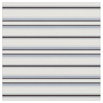 Modern Chic Black  Blue And White Stripes Fabric by TintAndBeyond at Zazzle