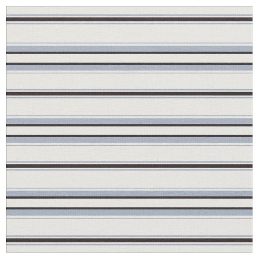 Modern chic black, blue and white stripes fabric