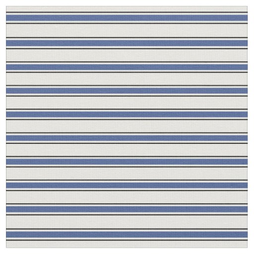 Modern chic black, blue and white stripes fabric