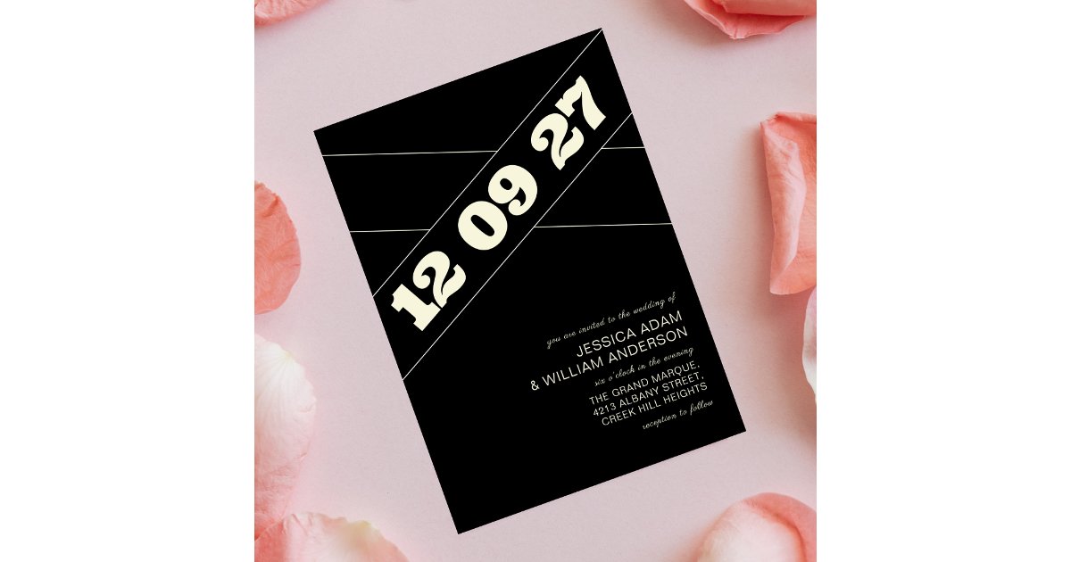 Modern Chic Black Bold Typography Invitation | Zazzle