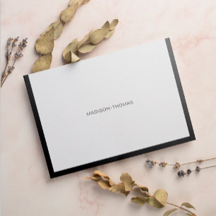 Modern Chic Black Border Stationery Note Card