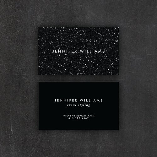 Modern Chic Black Glitter Effect  Business Cards