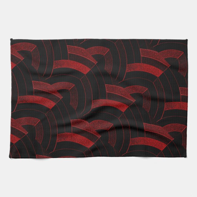 modern chic black/red chevrons towel (Horizontal)