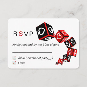 Modern Chic Black Red White Casino Vegas RSVP