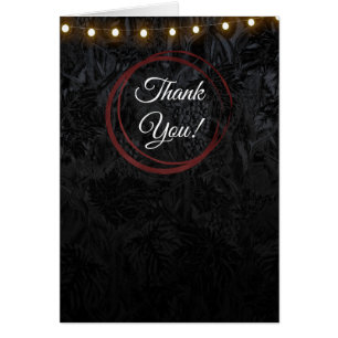 Modern Chic Black Red Wine Rings Classy Thank You