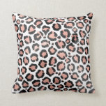 Modern Chic Black Rose Gold Foil Leopard Print Throw Pillow<br><div class="desc">This modern and chic safari print is perfect for the trendy and stylish fashionista. It features faux printed rose gold and black foil leopard animal print on top of a simple white background. It's elegant, stylish, and trendy. ***IMPORTANT DESIGN NOTE: For any custom design request such as matching product requests,...</div>