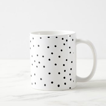 Modern Chic Black Watercolor Cute Polka Dots Coffee Mug by pink_water at Zazzle