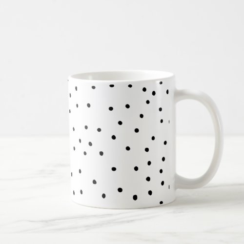 Modern chic black watercolor cute polka dots coffee mug