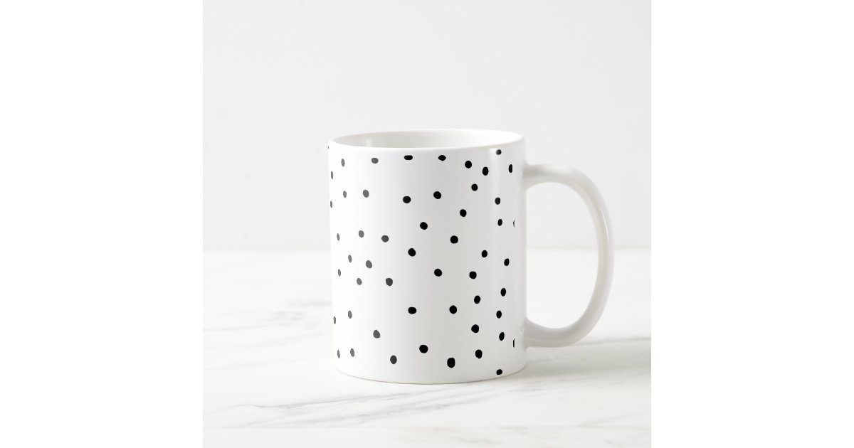 Modern Chic Black Watercolor Cute Polka Dots Coffee Mug Zazzle Com