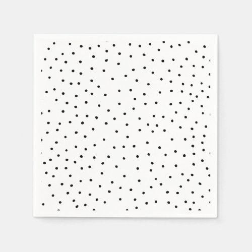 Modern chic black watercolor cute polka dots napkins