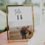 Modern Chic Black White 5x7" Photo Table Numbers<br><div class="desc">These modern chic black and white 5x7" photo table numbers are perfect for a simple wedding. The minimalist boho design features rustic unique and stylish bohemian typography in minimal clean black and white. The card prints on the front and back (double-sided). Personalize each card with a different engagement or travel...</div>