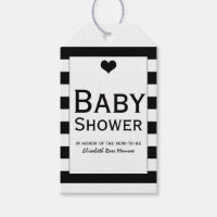 Modern Chic Black & White Baby Shower Gift Tags