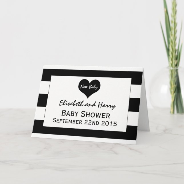 Modern Chic Black & White Baby Shower Invitation (Front)
