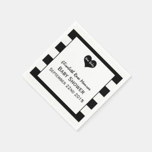Modern Chic Black & White Baby Shower Napkins