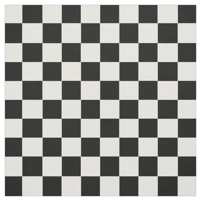 Modern Chic Black White Checkered Checks Pattern Fabric