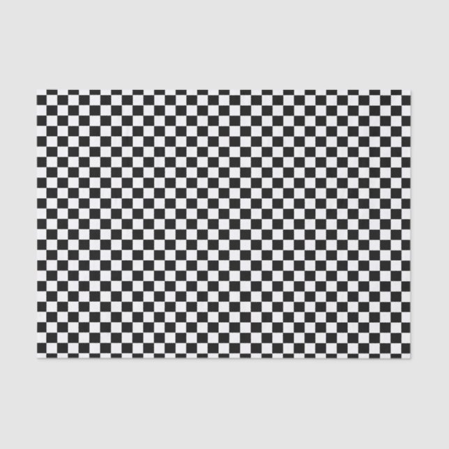 Modern Chic Black White Checks Checkered Gift Wrap Tissue Paper (Front)