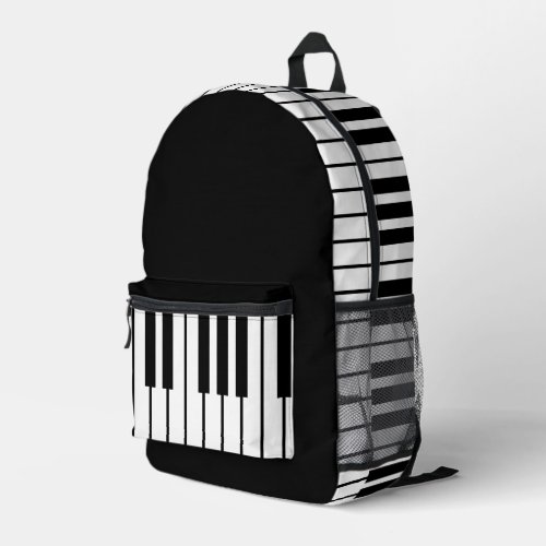 Modern Chic Black  White Piano Keyboard Printed Backpack