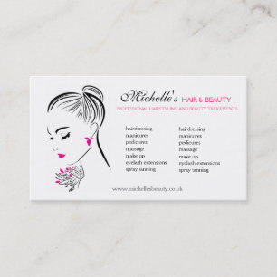 Modern Chic Black White Pink Girl Fashion Stylist Business Card