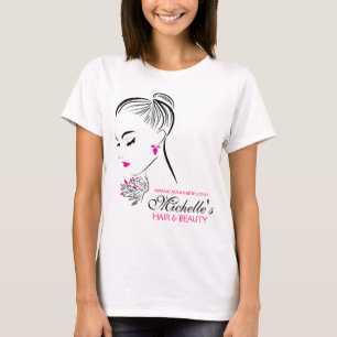 Modern Chic Black White Pink Girl Fashion Stylist  T-Shirt