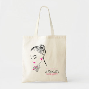 Modern Chic Black White Pink Girl Fashion Stylist Tote Bag