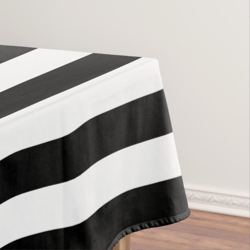 Modern Chic Black White Stripes Pattern Home Decor Tablecloth