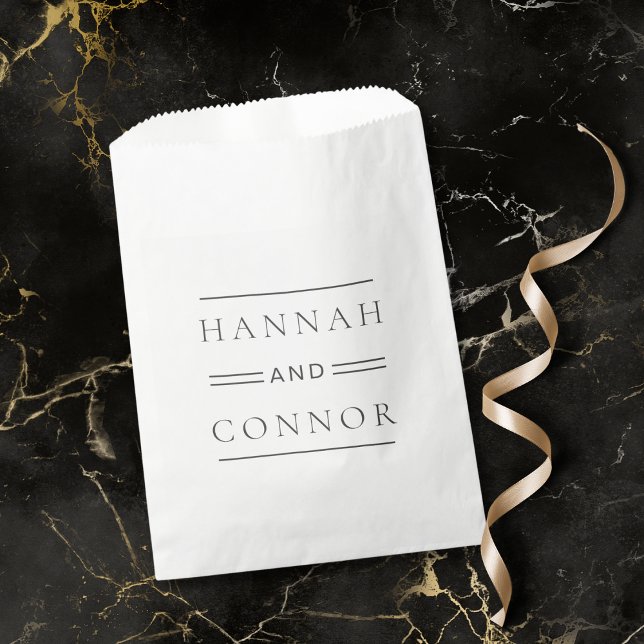 Modern Chic Black & White Typography Favor Bag (Creator Uploaded)