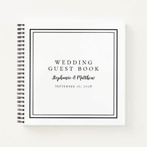 Modern Chic Black White Wedding Budget Guest Book