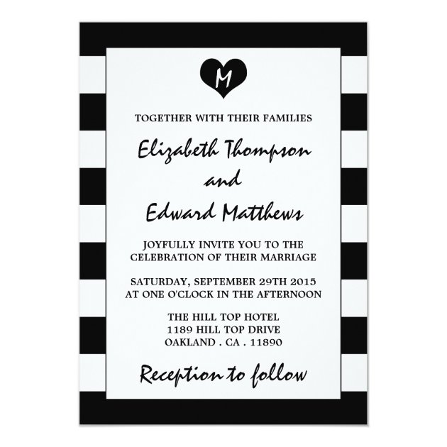 Modern Chic Black & White Wedding Invitation