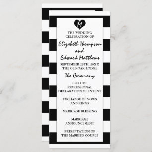 Modern Chic Black & White Wedding Program