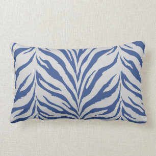 Modern chic blue and white zebra prints pillow