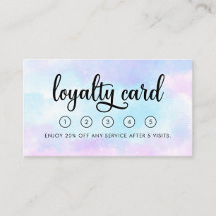 Modern Chic Blue Purple Pink Business Loyalty Card