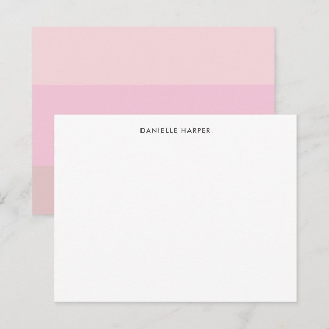 Modern Chic Blush Pastel Pale Pink Note Card (Front/Back)