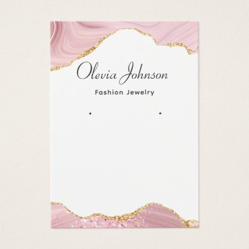 Modern chic Blush pink Agate earring display card 