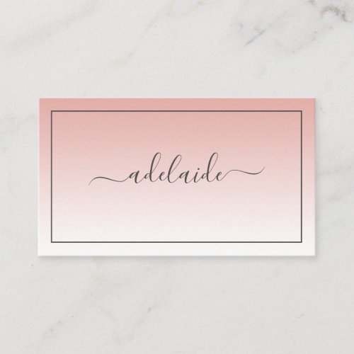 Modern Chic Blush Pink hairstylist ombre script Business Card