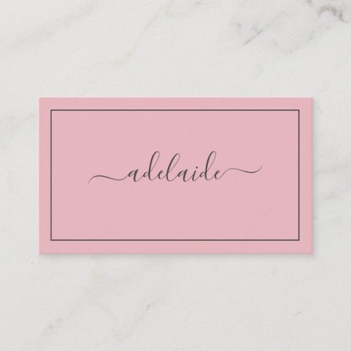 Modern Chic Blush Pink hairstylist script  Business Card