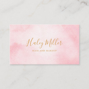 Modern Chic Blush Pink Watercolor Business Card