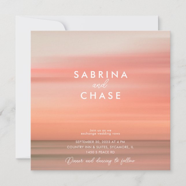 Modern Chic Blush Rose Wedding Invitation (Front)