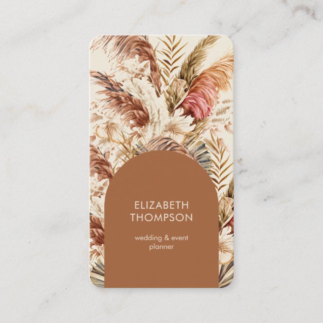 Modern Chic Bohemian Floral Boho Business Card (Front)