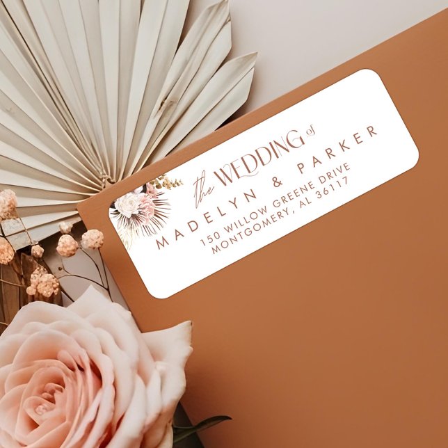 Modern Chic Bohemian Watercolor Floral Wedding Label (Modern Chic Bohemian Watercolor Floral Wedding Label)