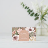 Modern Chic Bohemian Watercolor Florals Photo Arch Business Card (Standing Front)