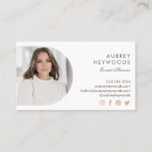 Modern Chic Bohemian Watercolor Florals Photo Arch Business Card (Back)